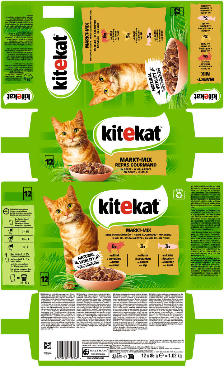 Kitekat Katzen-Nassfutter Markt-Mix in Gelee